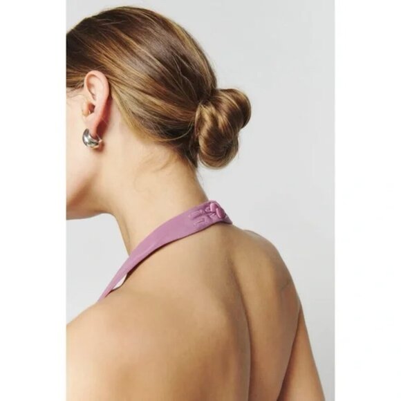 Reformation Alli Silk Halter Dress in Sugar Plum - Picture 3 of 7